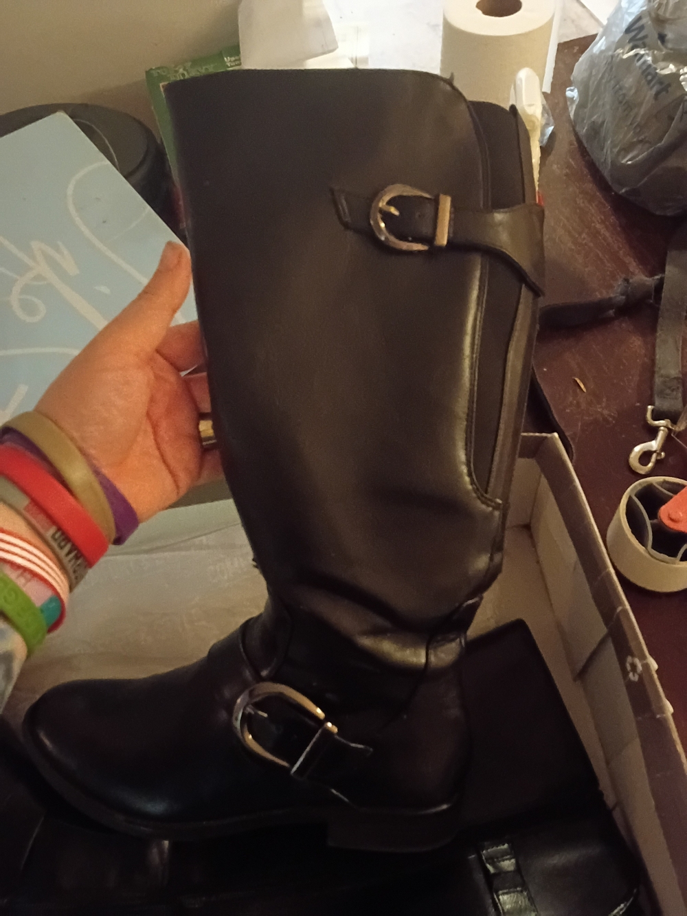 Life Stride Black Knee-High Wide-Calf Boots Box